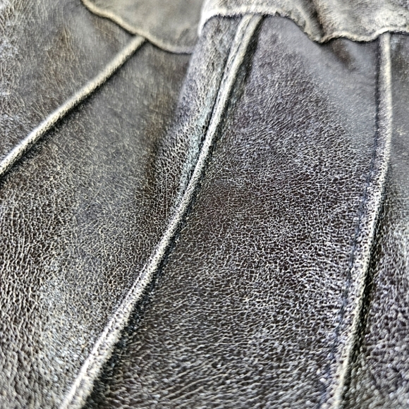 Siena Studio Charcoal Gray Contrast Stitched Genuine Leather Vest Medium - Picture 3 of 6